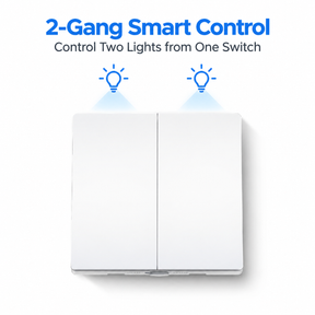 Tapo S220 Smart Light Switch 2-Gang 1-Way | No Neutral Wire Needed | Battery-Powered | App & Voice Control | Tapo Hub Required