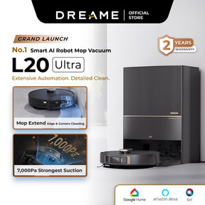 [Pre-Order] Dreame L20 Ultra Robot Vacuum | 7000Pa Suction Power | Auto MopExtend | Mops Removal [2 Years Warranty]