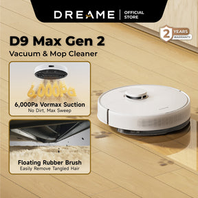 Dreame D9 Max Gen 2 Robot Vacuum and Mop | 6000Pa Vormax Suction | 285 Mins Run Time | Obstacle Avoidance