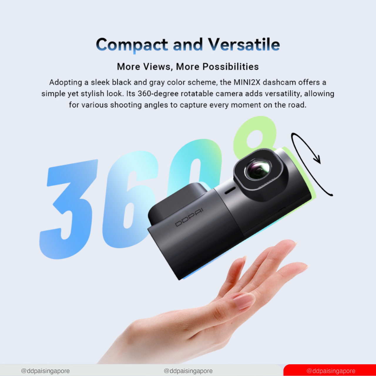 DDPAI Mini 2X 1600P 2K 360° Rotatable Superior Night Vision Dash Cam