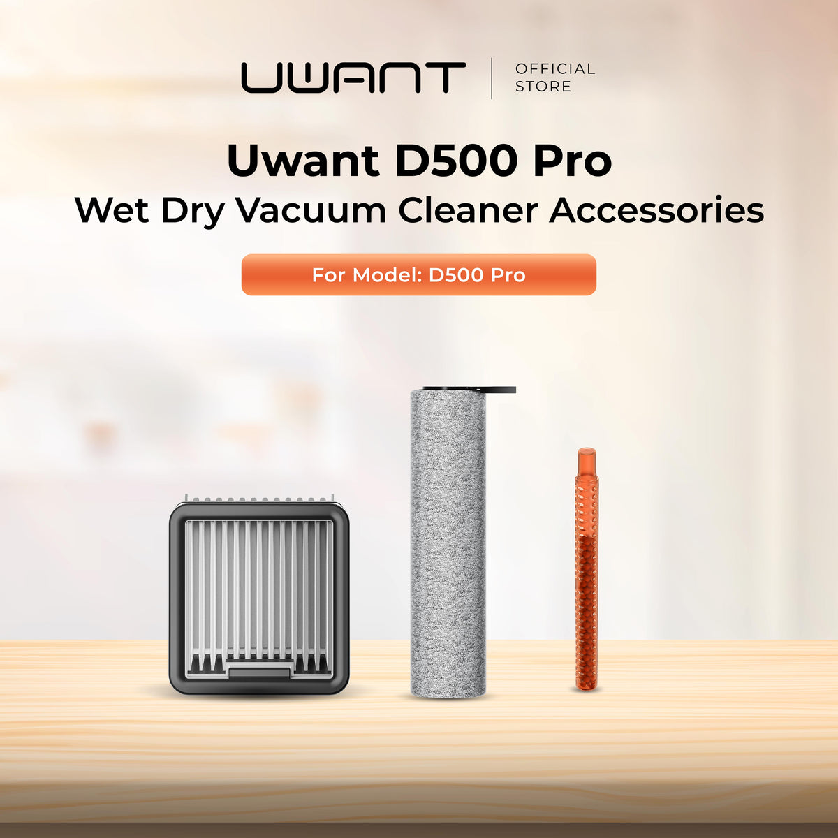 Uwant D500 Pro Wet Dry Vacuum Cleaner Accessories Roller Brush Filter Deodorizing Stick