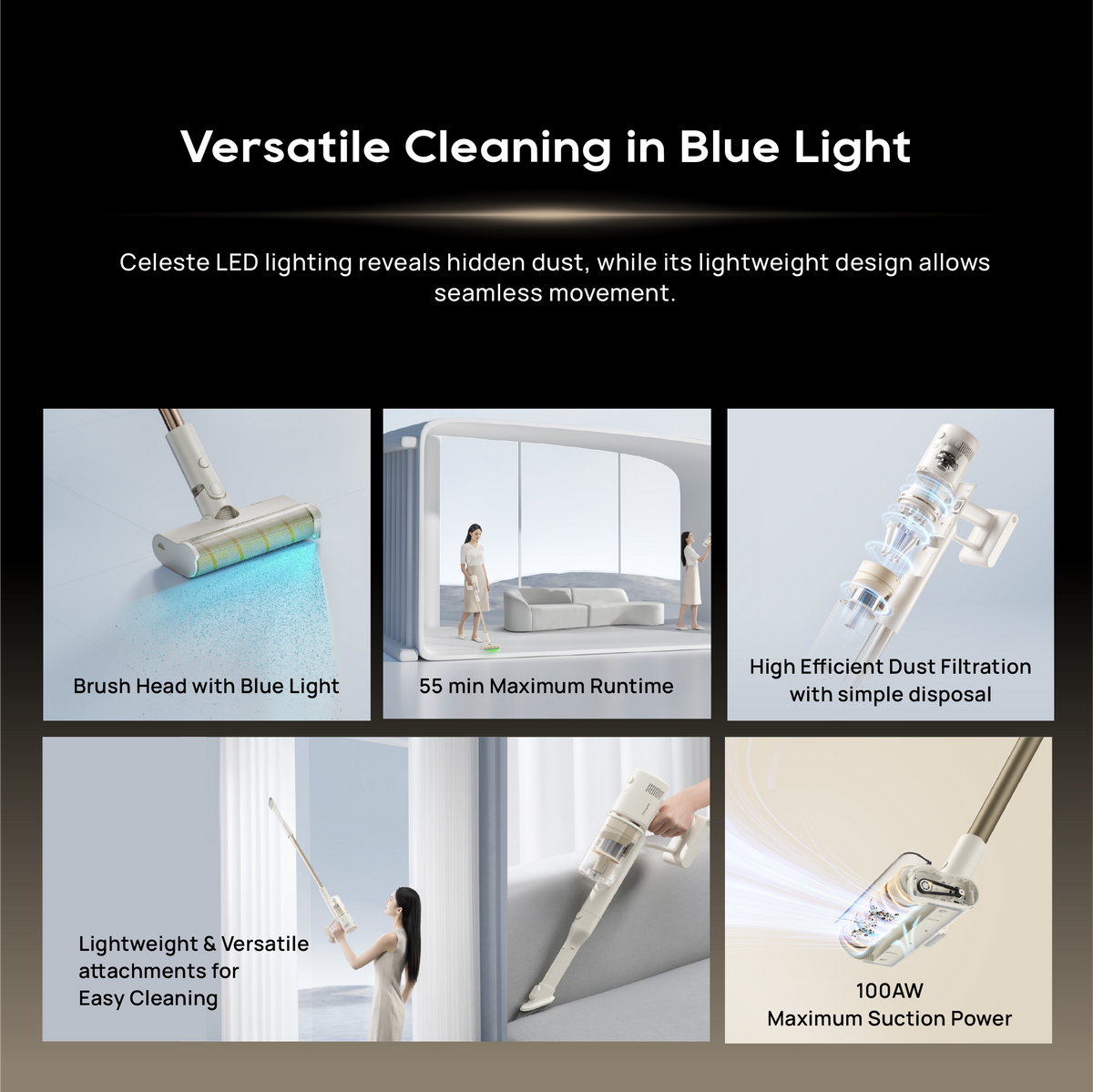 【NEW】Dreame V11 Pro Cordless Vacuum Cleaner | Lightweight & Powerful | Brush Head with Blue Light | Anti Tangles