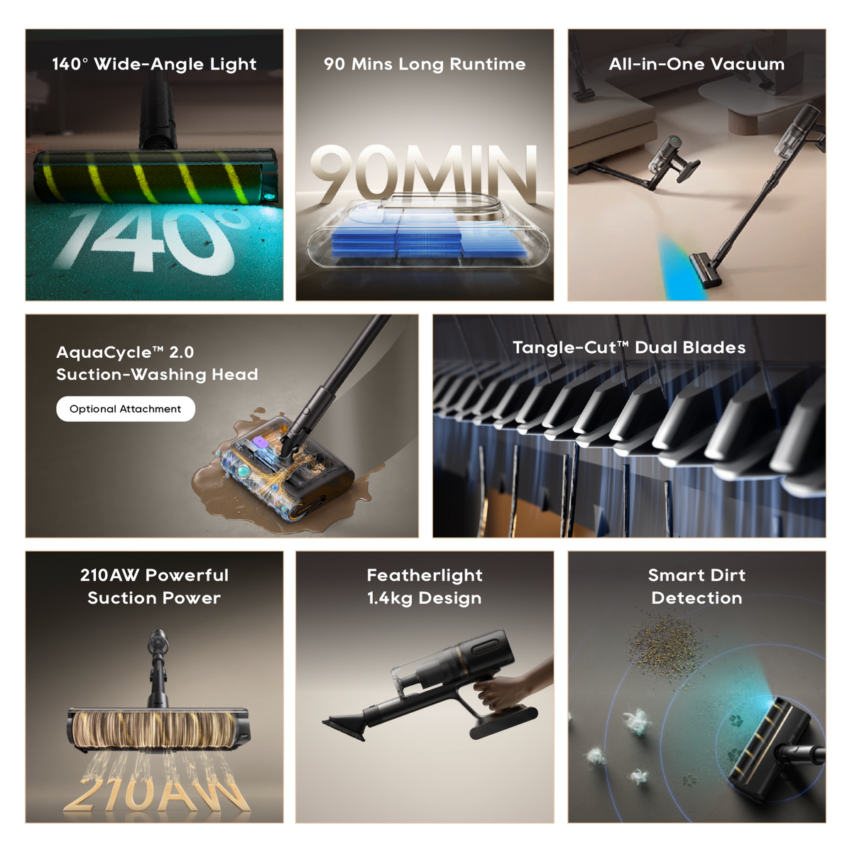 [GRAND LAUNCH] Dreame V50 Wet & Dry Dual Cleaning Cordless Vacuum | Tangle-Cut™  Motorized Dual Blades | 140° Blue Light