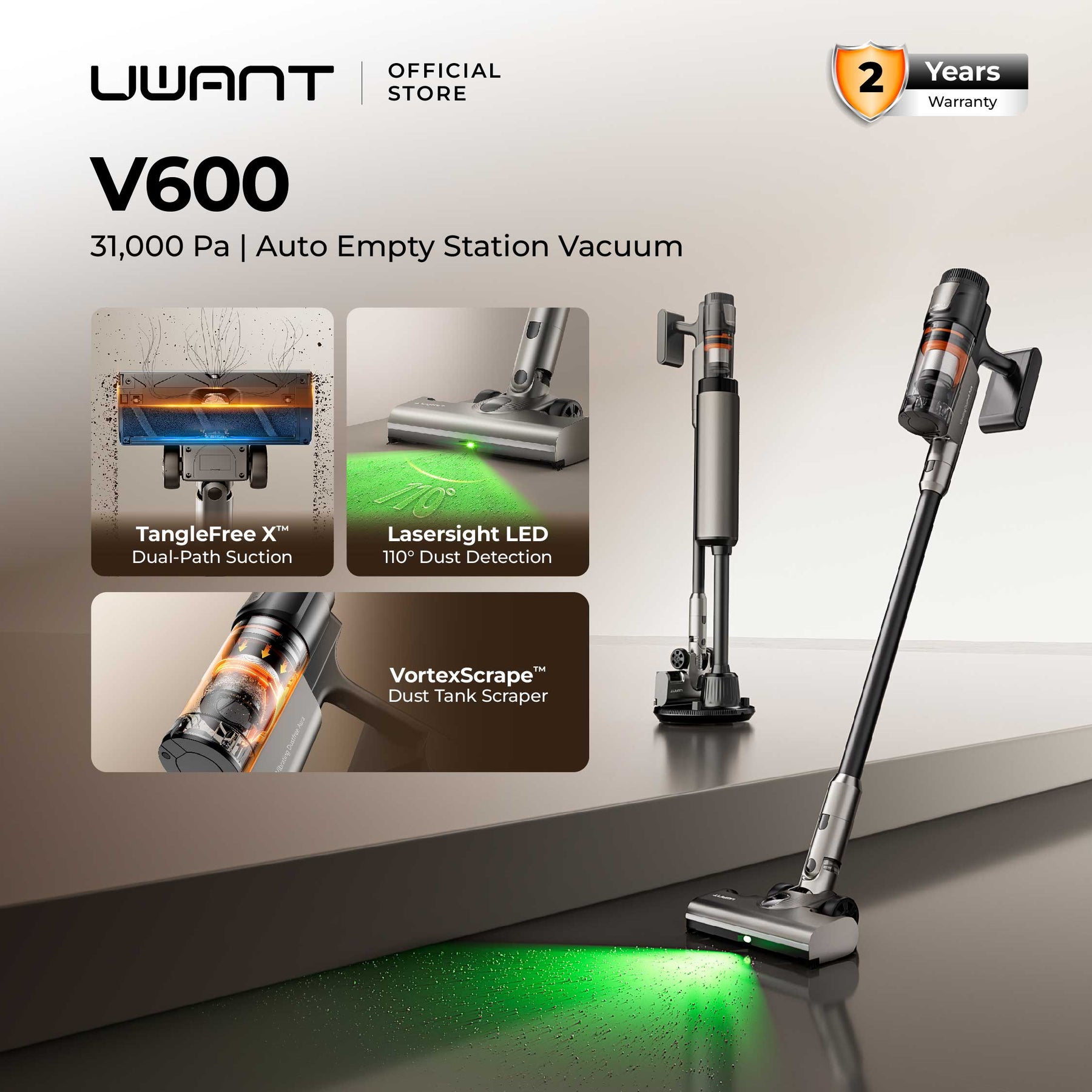 Uwant V600 Stick Vacuum Cleaner