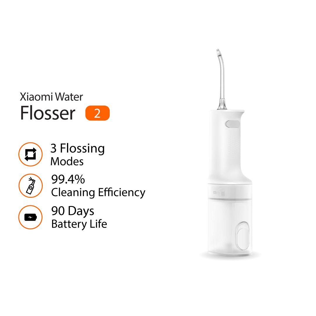 [LATEST] Xiaomi Irrigator Flosser 2 Oral Mouth Water Clean 200ML 99.4% Cleaning 90 Days Battery 3 Modes Dual Tip