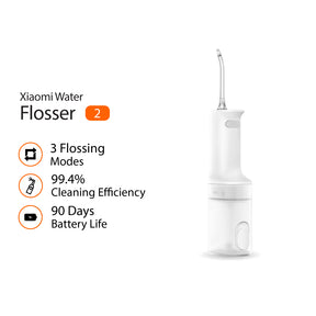 [LATEST] Xiaomi Irrigator Flosser 2 Oral Mouth Water Clean 200ML 99.4% Cleaning 90 Days Battery 3 Modes Dual Tip