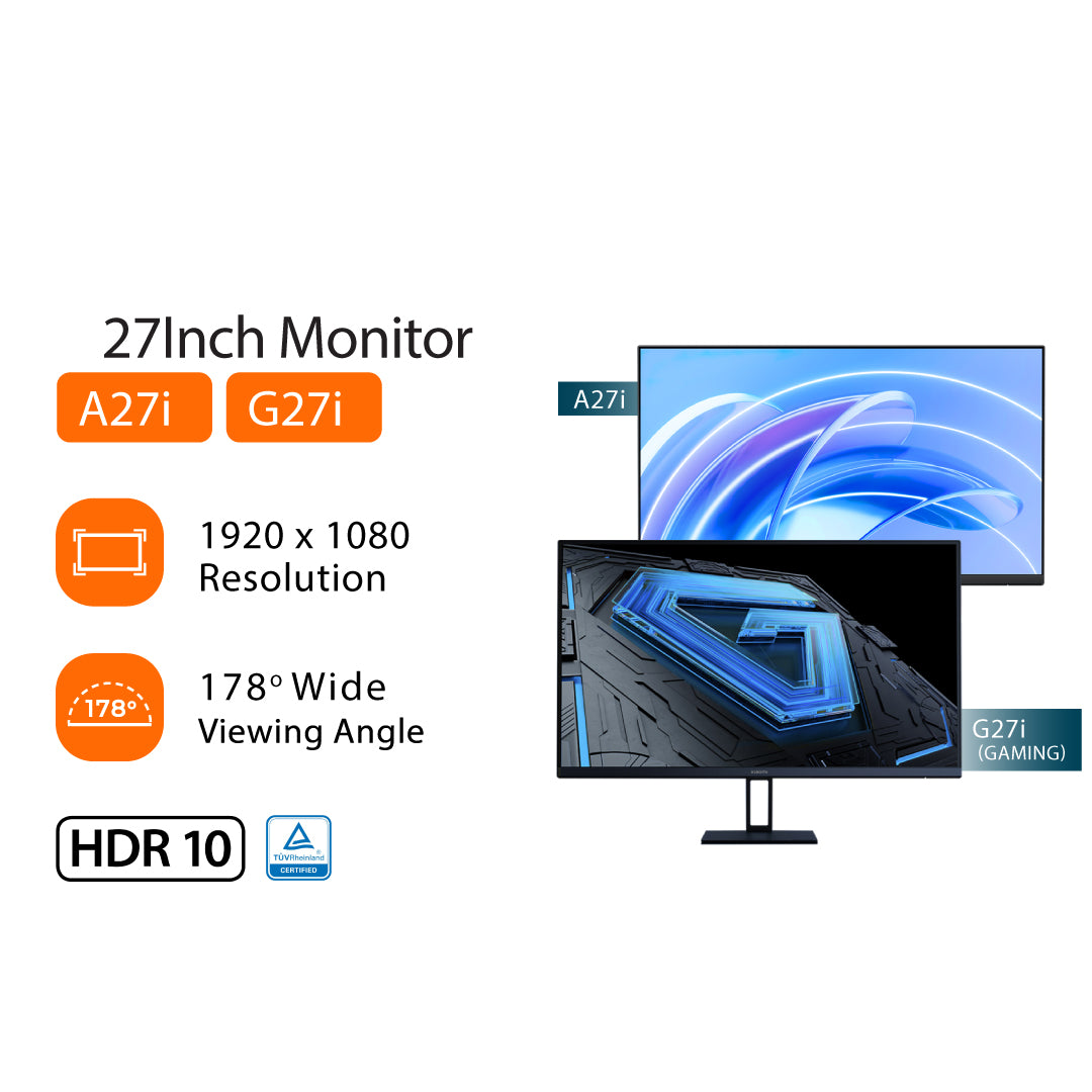 Xiaomi 27 Inch Desktop Gaming Monitor A27i / G27i Refresh Rate 100 Hz / 165 Hz 178 Degree View 1080P