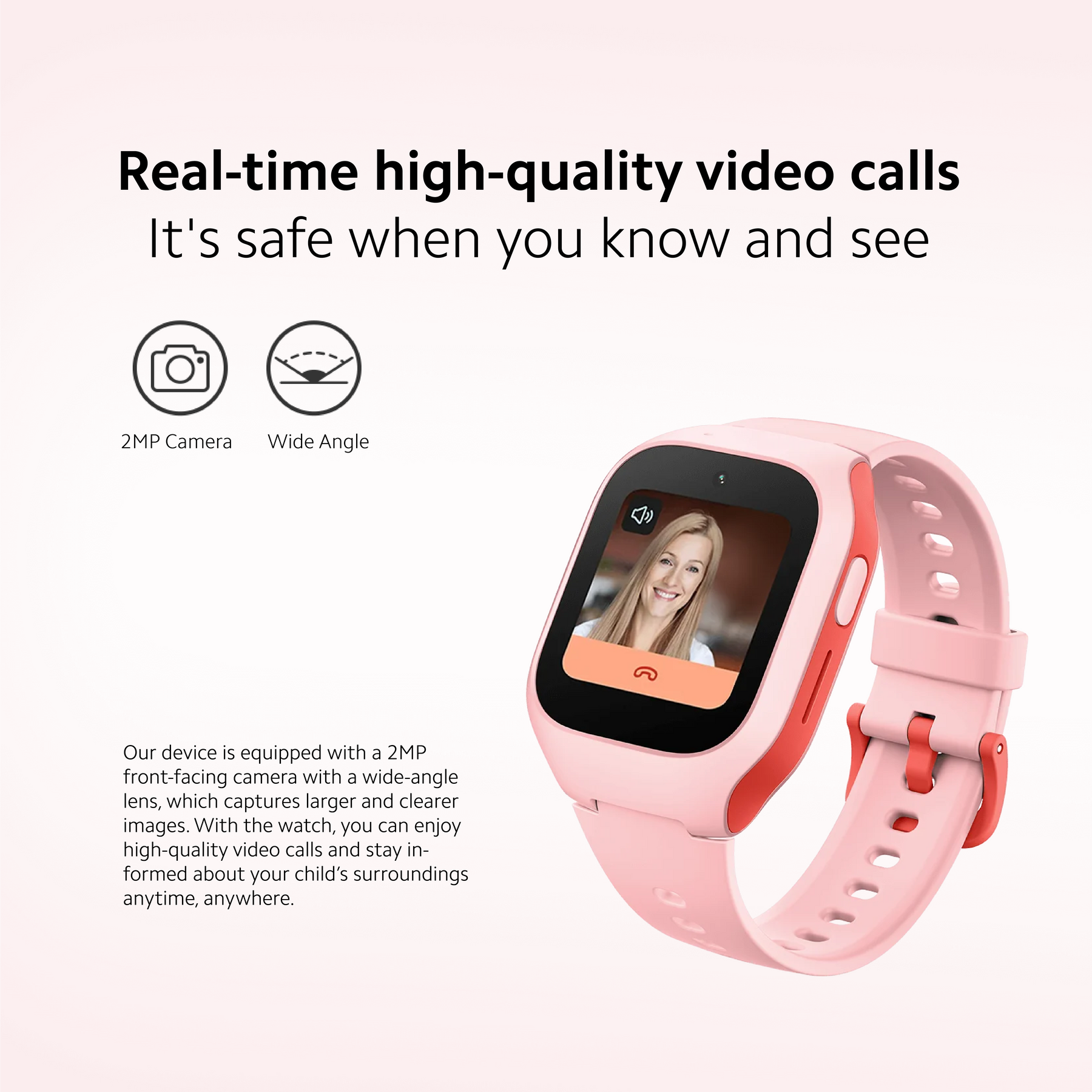 Xiaomi Smart Kids Watch GPS Real Time Tracking Video Call Chat Function [SIM Card Required] Pink / Blue