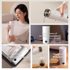 Xiaomi Portable Electric Hot Water Cup Kettle 110/220V Travel 350 ML 6 Modes 45 to 99 degrees Compact Light Weight