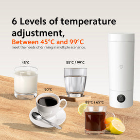 Xiaomi Portable Electric Hot Water Cup Kettle 110/220V Travel 350 ML 6 Modes 45 to 99 degrees Compact Light Weight