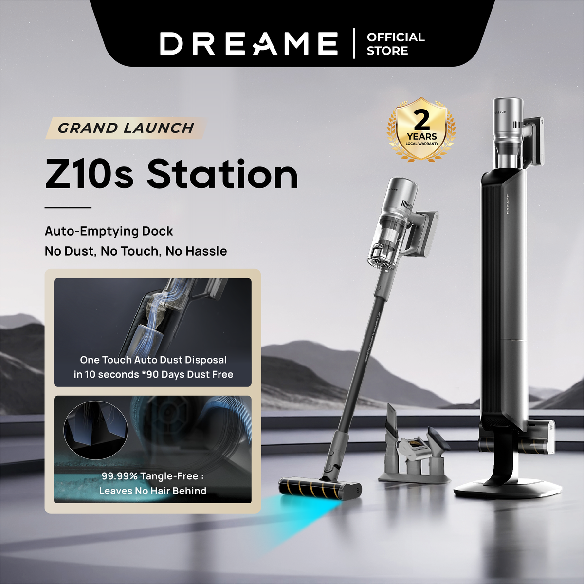 [Grand Launch] Dreame Z10S Station | Automatic Emptying Dock | 99.99% Hair Tangle  Leaves 0 Tangles Behind