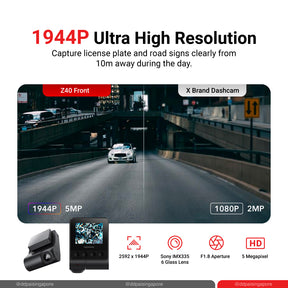 DDPAI Z40 1944P Dash Cam GPS Front + Rear Cam IPS Monitor GPS Version Car Dashcam DVR Decoder