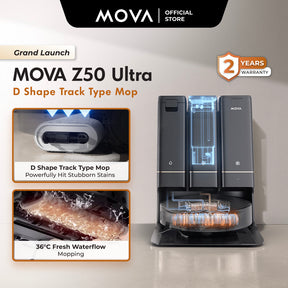 MOVA Robot Vacuum Cleaner Z50 Ultra | D Shape Roller Brush | 19,000Pa | HydroSync Mopping