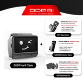 DDPAI Z60 Dual 4K UHD GPS 3 Channel Front & Rear Super Capacitor Dashcam 4G Remote View