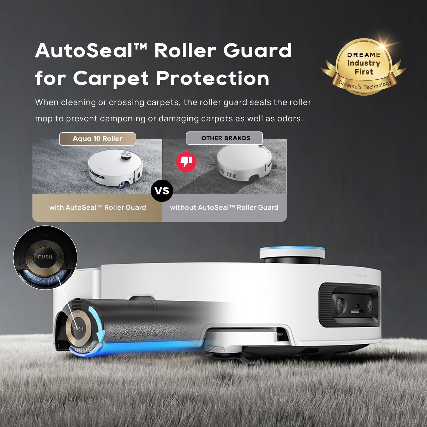 【GRAND LAUNCH】Dreame Aqua 10 Roller Robot Vacuum | AquaRoll™ Mopping - Fresh Water Mopping | AutoSeal™ Roller Guard