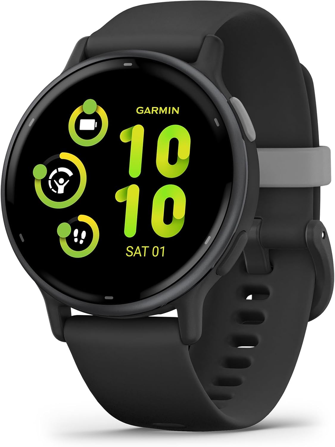 Garmin voactive 5, Health and Fitness GPS Smartwatch, AMOLED Display, Up to 11 Days of Battery, Black / Blue