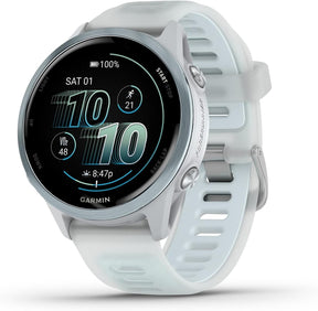 Garmin® Forerunner® 570, 42mm, Advanced GPS Running and Triathlon Smartwatch, AMOLED Display, Training and Recovery Features, Slate Gray Aluminum with Translucent Black/ Blue / Mango 42MM