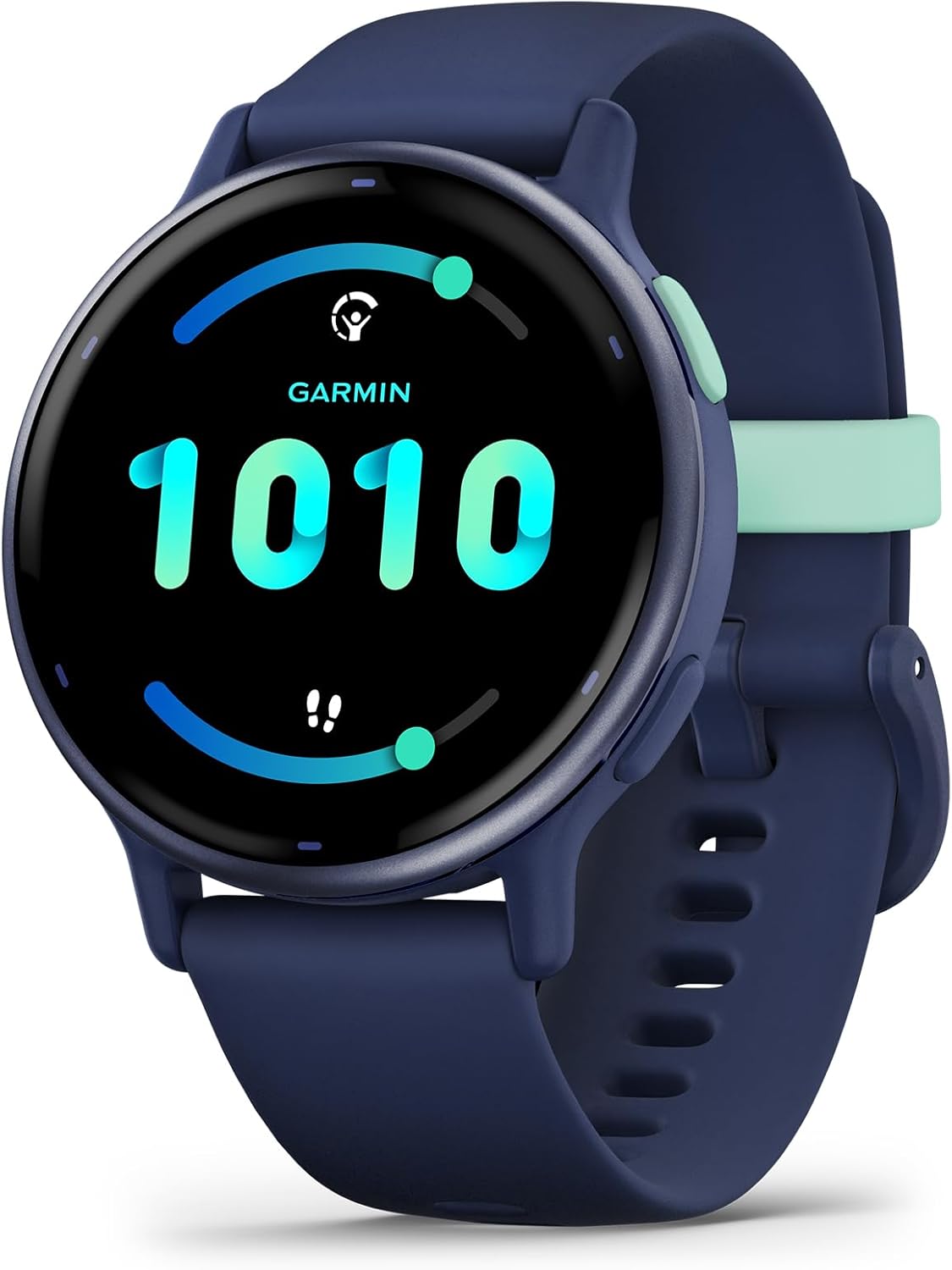Garmin voactive 5, Health and Fitness GPS Smartwatch, AMOLED Display, Up to 11 Days of Battery, Black / Blue