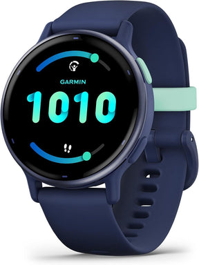 Garmin voactive 5, Health and Fitness GPS Smartwatch, AMOLED Display, Up to 11 Days of Battery, Black / Blue