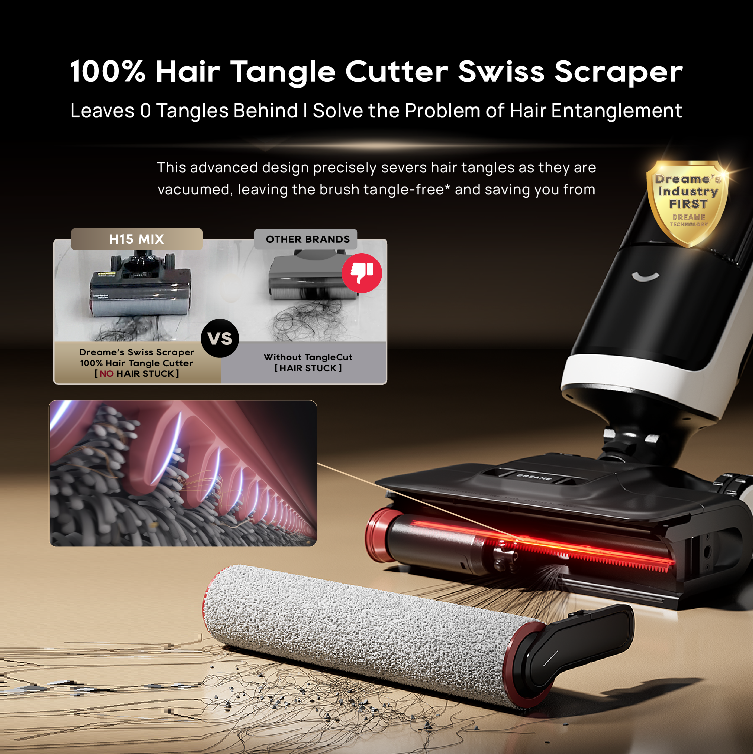 【GRAND LAUNCH】Dreame H15 Mix Wet and Dry Cordless Vacuum Cleaner | 6-IN-1 Versatile Vacuum | GapFree™AIDescendReachRoboticArm | TangleCut™2.0ResilientScraper
