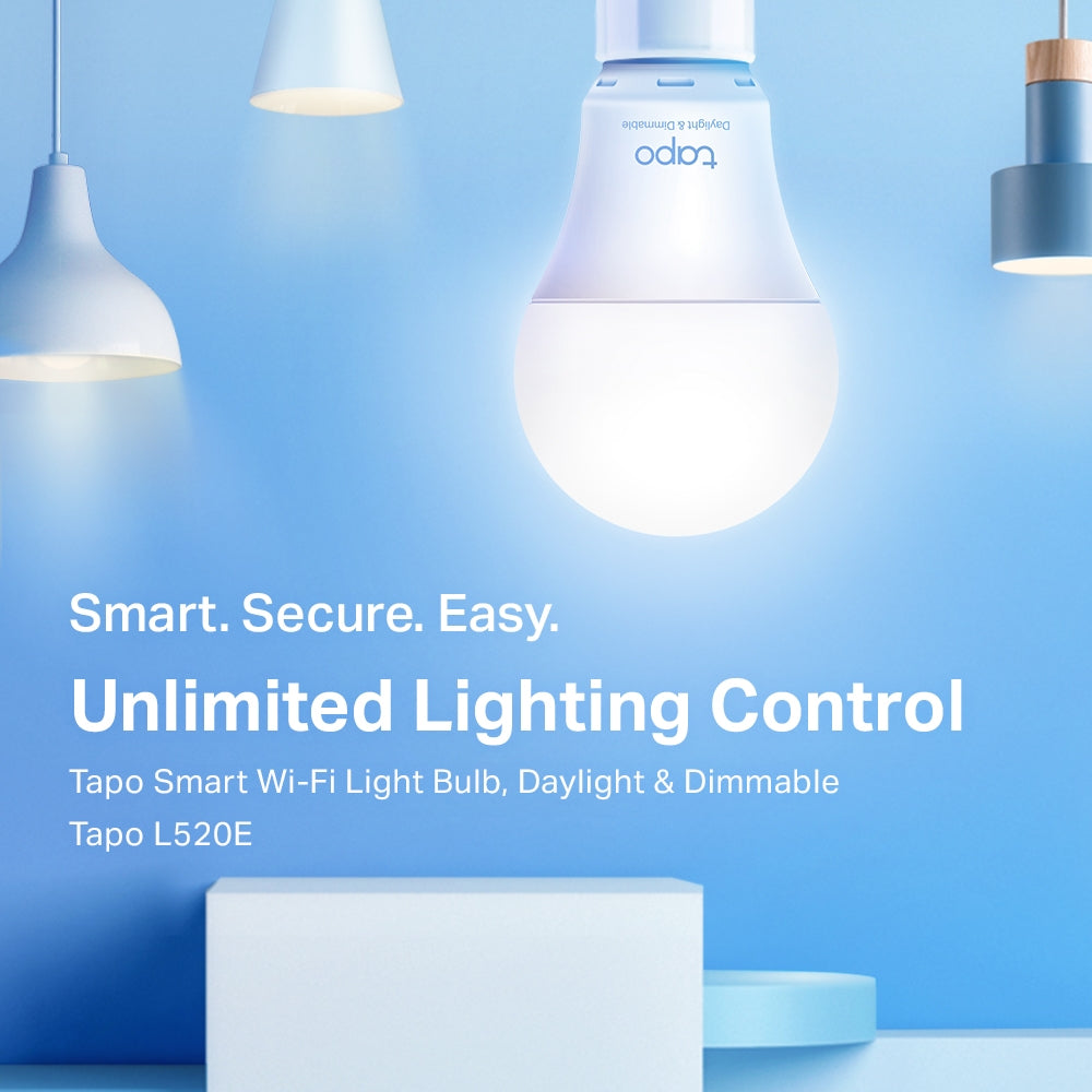 Tapo L520E Smart Wi-Fi Light Bulb – Daylight 4000K & Dimmable | Voice Control | No Hub Required