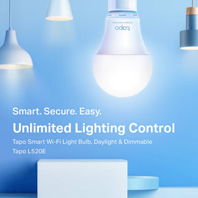 Tapo L520E Smart Wi-Fi Light Bulb – Daylight 4000K & Dimmable | Voice Control | No Hub Required