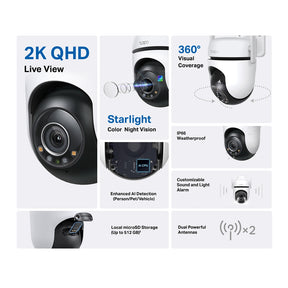 TP-Link Outdoor TAPO C510W/C520WS Pan/Tilt 360° Motion Tracking Security Network CCTV Camera