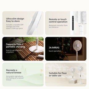 Xiaomi Mijia Smart Standing Fan Pro Slim | DC Inverter Silent Floor Fan with Remote | 26.8dB Quiet | 1 Yr Warranty
