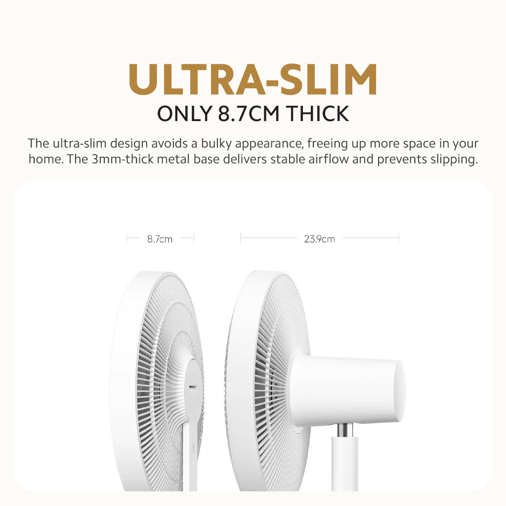 Xiaomi Mijia Smart Standing Fan Pro Slim | DC Inverter Silent Floor Fan with Remote | 26.8dB Quiet | 1 Yr Warranty