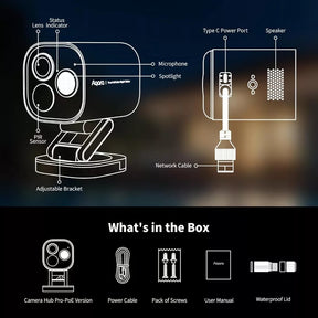 Aqara G5 Pro Outdoor Camera Hub 2.4 / 5G Night Color Vision Zigbee Thread Matter Apple Kit | Google Home | Alexa - Wifi
