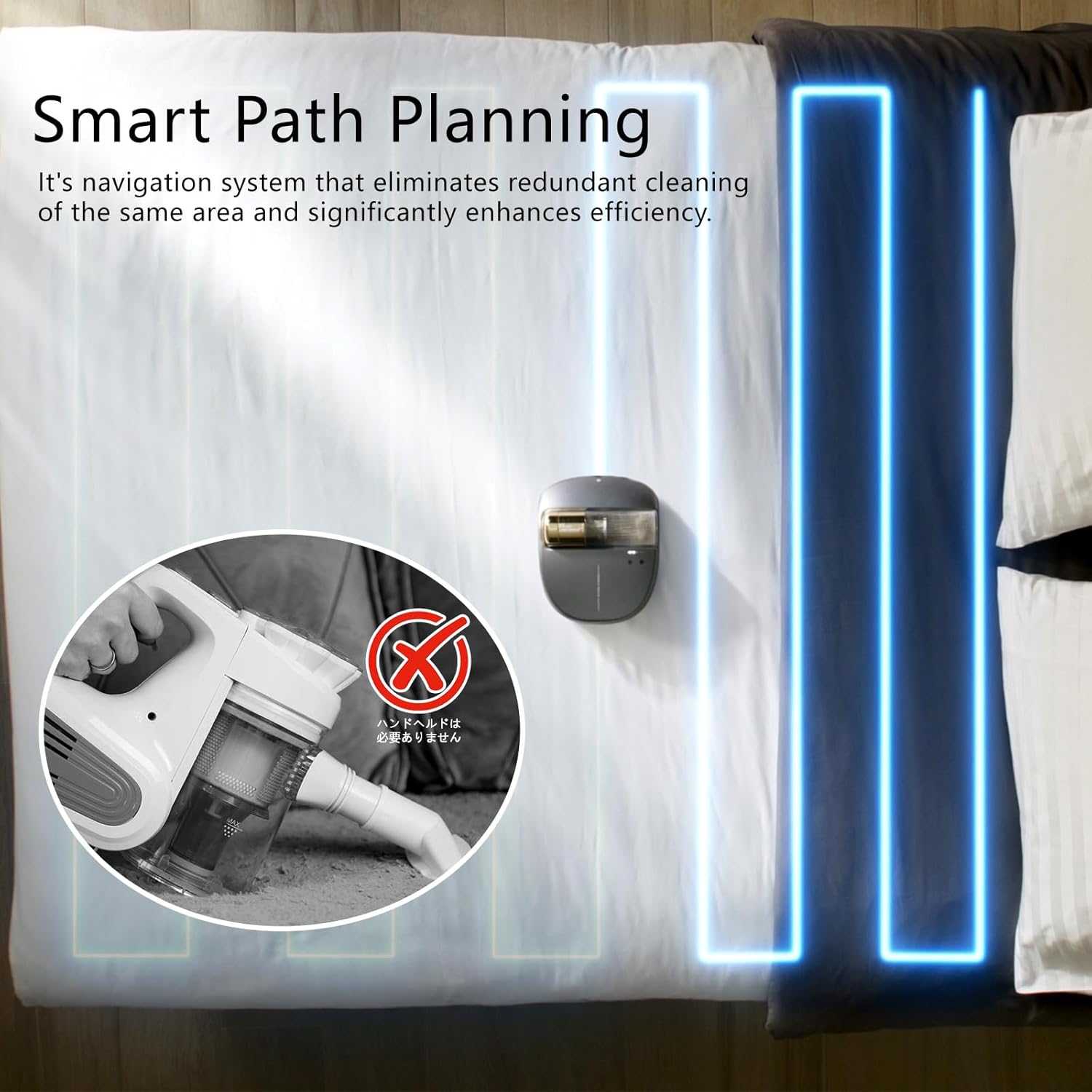 [WORLD FIRST] Creatulize X1 Robot Bed Vacuum Dust Mite Cleaner 15000 Osciliations / Min 14AW SuctionObstacles Avoidance  Grey  UV Sterilization / White