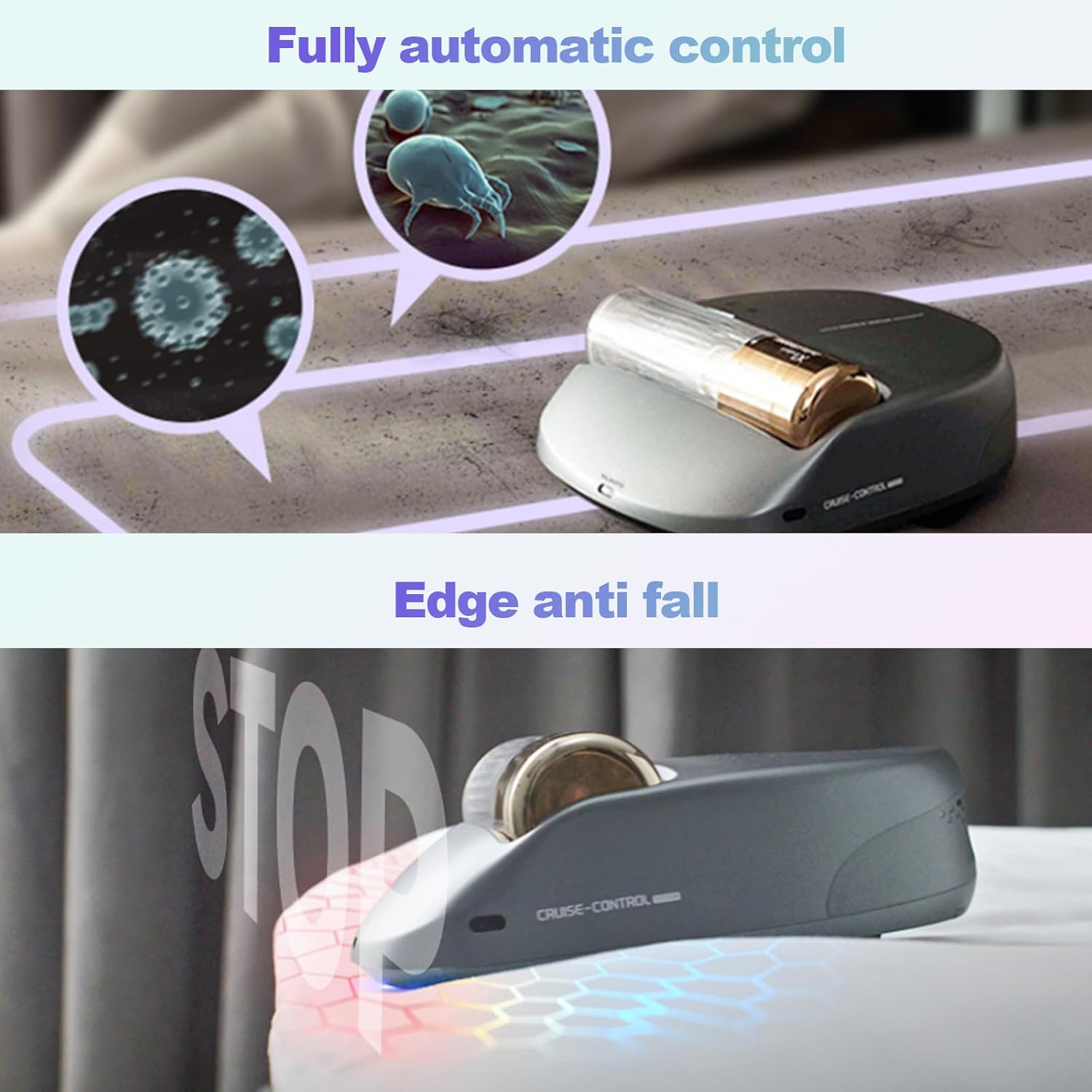 [WORLD FIRST] Creatulize X1 Robot Bed Vacuum Dust Mite Cleaner 15000 Osciliations / Min 14AW SuctionObstacles Avoidance  Grey  UV Sterilization / White