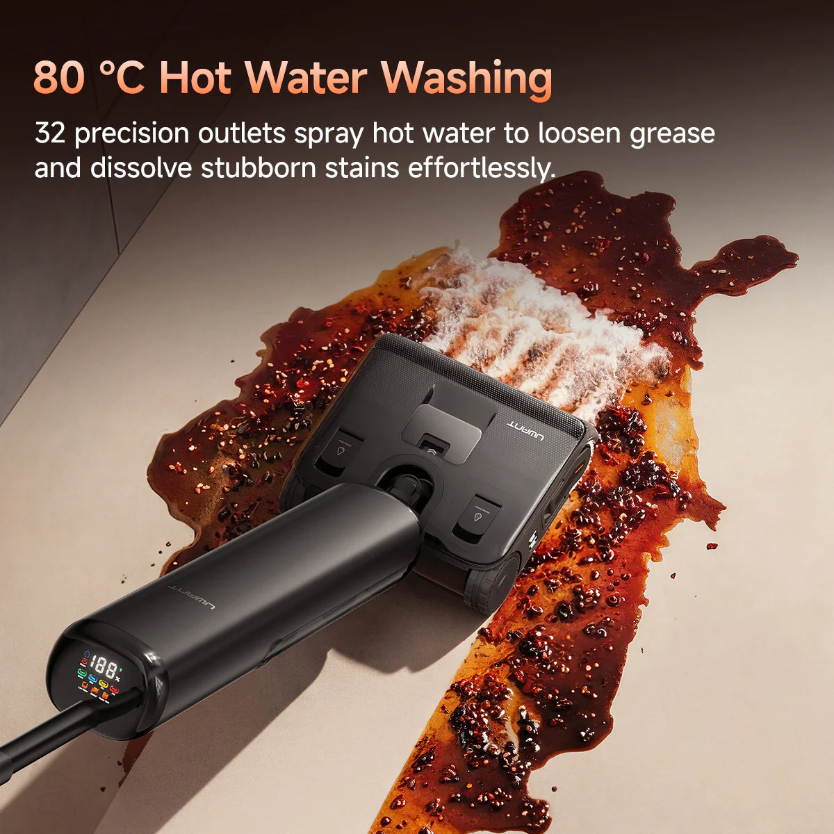 Uwant DX800 Steam Wet Dry Vacuum Cleaner | 160°C Steam Sterilize | 80°C Hot Water Mop | 27kPa Suction