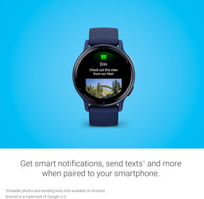 Garmin voactive 5, Health and Fitness GPS Smartwatch, AMOLED Display, Up to 11 Days of Battery, Black / Blue