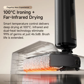 Uwant D600 Cordless Wet & Dry Vacuum Mop | 23,000Pa Suction | 180° Lay-Flat | 100°C Hot Water Self-Cleaning + Hot Air Drying | PushDock Base | 50-Min Runtime