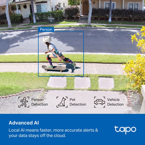 Tapo C465 4K 8MP Solar-Powered Outdoor Security Camera | Built-in Solar Panel | Up to 180-Day Battery | Starlight Colour Night Vision | Free Local AI Detection | IP65