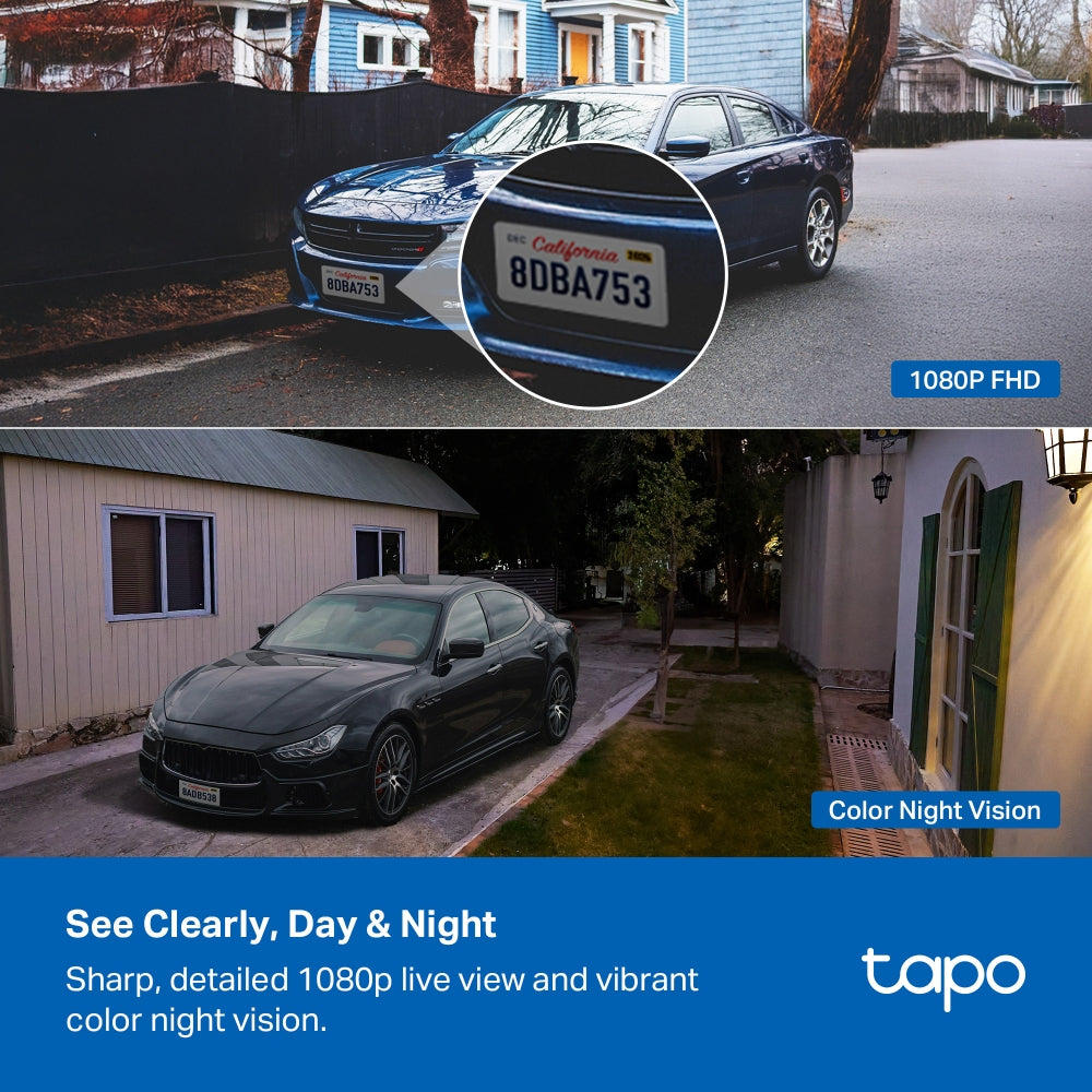 Tapo TC80 1080P Wire-Free Outdoor Security Camera | Up to 180-Day Battery | Colour Night Vision | Free AI Person Detection | IP65 Weatherproof