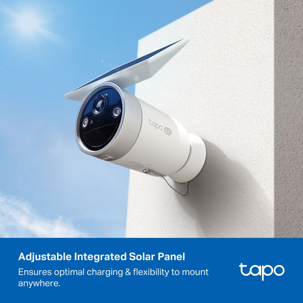 Tapo C465 4K 8MP Solar-Powered Outdoor Security Camera | Built-in Solar Panel | Up to 180-Day Battery | Starlight Colour Night Vision | Free Local AI Detection | IP65