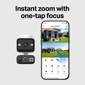 Tapo C645D Kit Solar-Powered 2K Dual-Lens Pan/Tilt Outdoor Security Camera | 165° Wide + 4.9× Telephoto Zoom | 360° Smart Tracking | Colour Night Vision | IP65