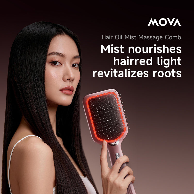【NEW LAUNCH】MOVA C9000 Electric Massage Comb | Nano Essential Oil Smooth Fizz | Dual-wavelength (630nm/660nm)