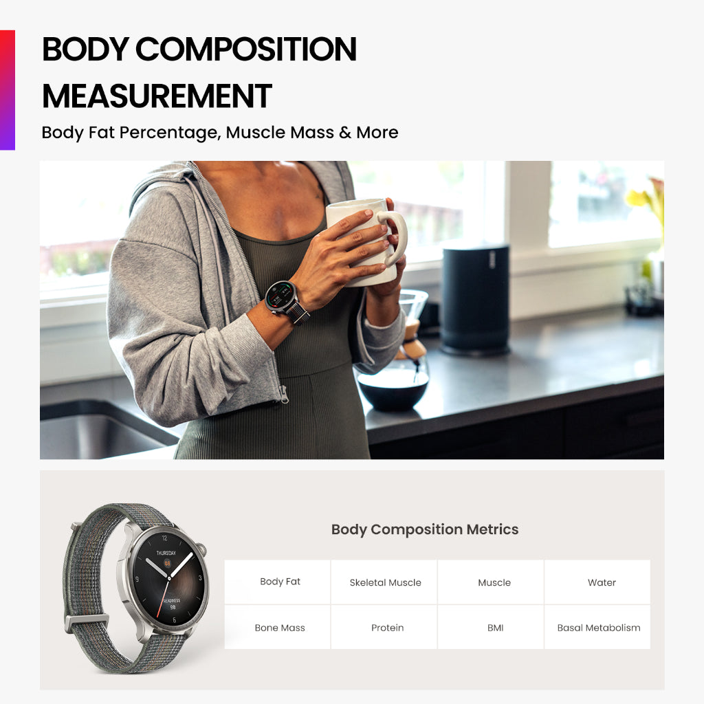 Amazfit Balance Smartwatch | 1.5" HD AMOLED | Chat AI Fitness Coach | Body Composition Measurement | Bluetooth Calling