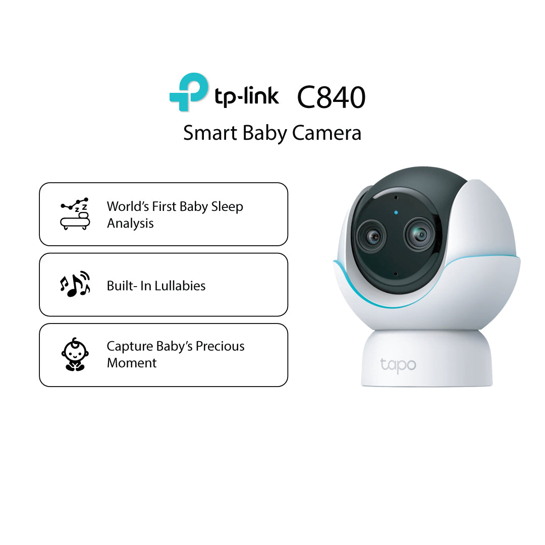 [WORLD FIRST] TAPO TP-LINK TC840 Baby Sleep Analysis Built In Lullabies White Noise Wall Ceiling Bed Mount 4MP Baby Cry