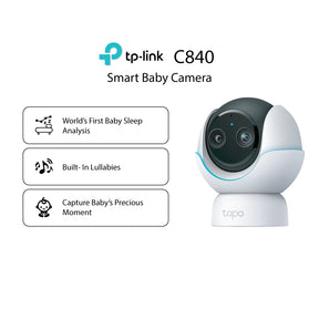[WORLD FIRST] TAPO TP-LINK TC840 Baby Sleep Analysis Built In Lullabies White Noise Wall Ceiling Bed Mount 4MP Baby Cry