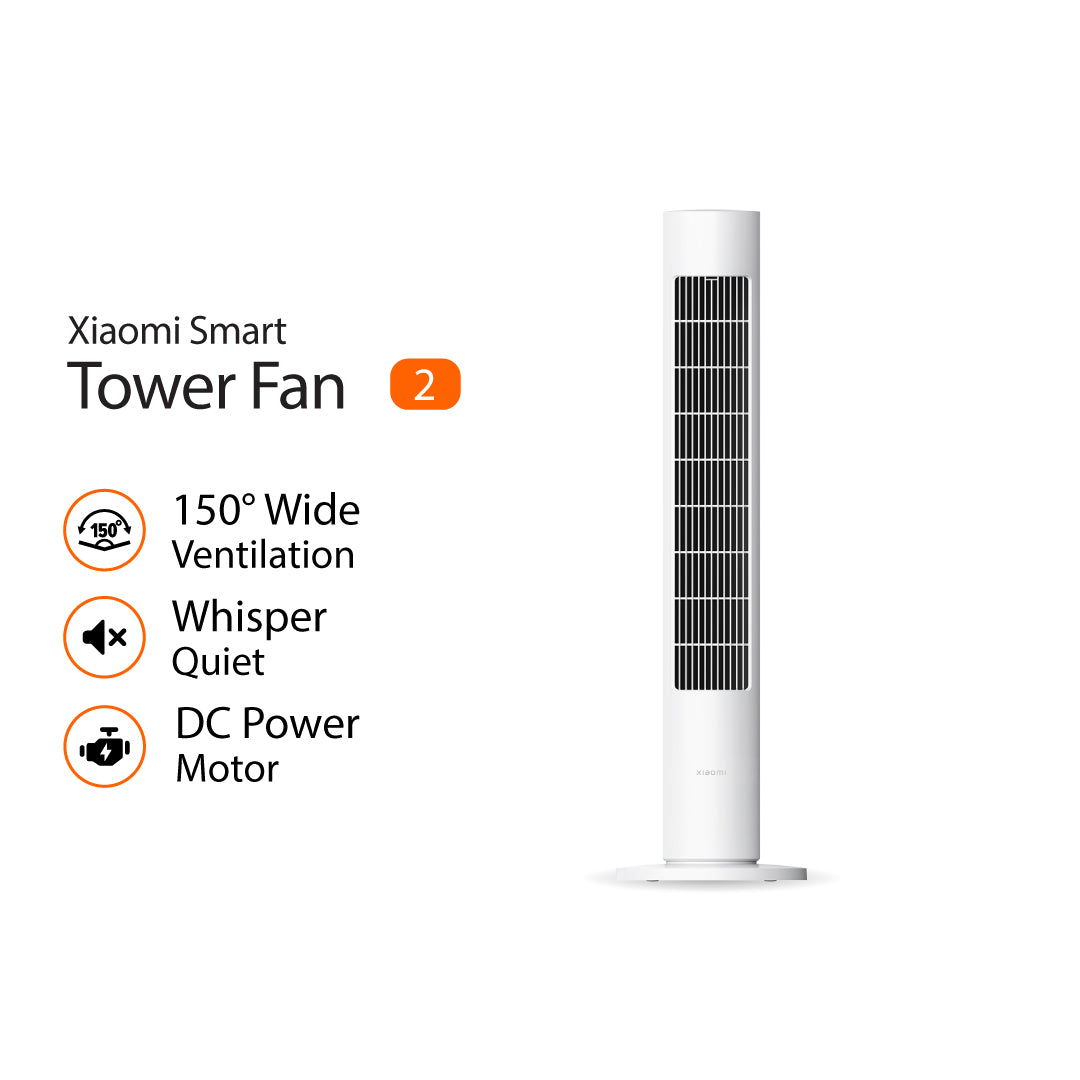 [LATEST] Xiaomi Smart Tower Fan 2 | 150° Wide Coverage | Natural Breeze Simulation | Quiet Operation | Smart Control