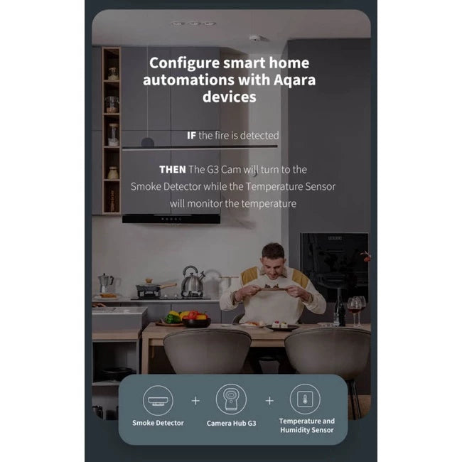 【GLOBAL】AQARA Smart Smoke Detector 3.0 - Fire Retardant Material - Built-in Siren of up to 85dB - 2 Years Warranty