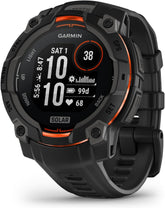 Garmin Instinct® 3 45mm, Solar Charged Display, Rugged Outdoor GPS Smartwatch, Metal-Reinforced Bezel, Built-in Flashlight, Black