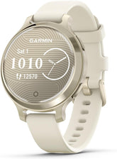 Garmin Lily 2 Active GPS 35mm Smartwatch, Stylish Smaller watch, Fitness Tracker with Hidden Display, Sports apps,Patterned Lens, Bright Touchscreen Display, up to 9 days battery life, Cream Gold
