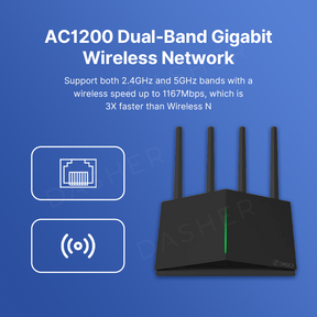 Botslab WiFi Router - AC1200 Dual Band Gigabit