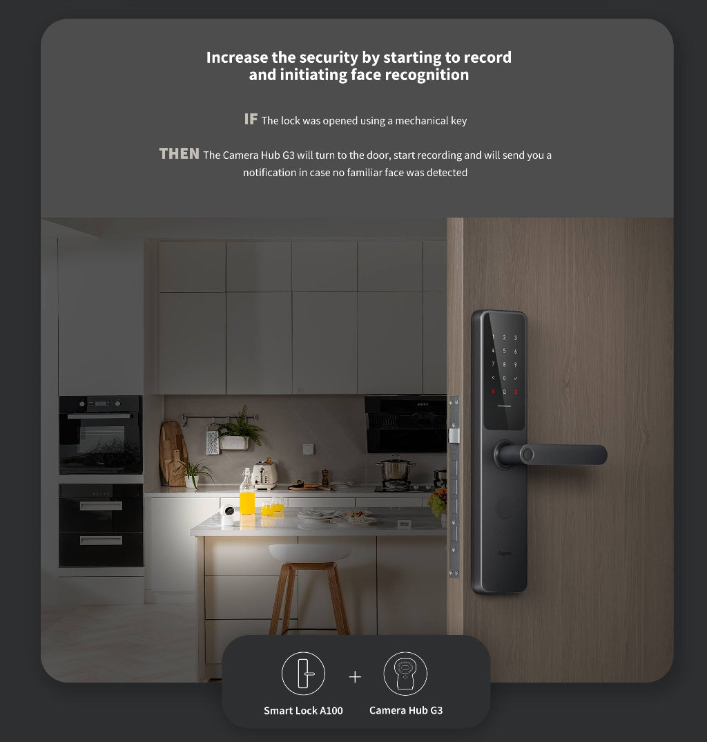 Aqara A100 Smart Door Lock, Compatible with Google Home & HomeKit | 2 Years Warranty