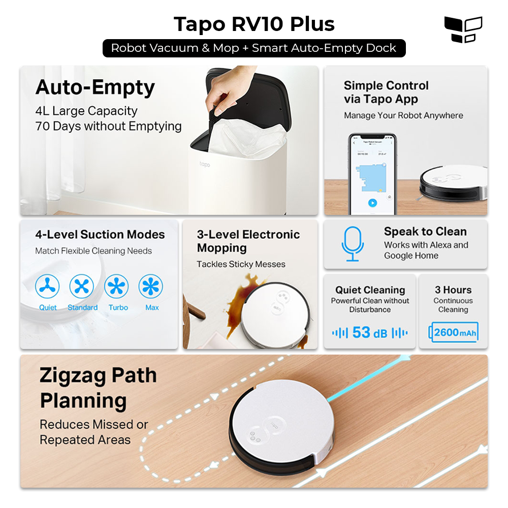 [RV10 SPECIAL PROMO] TP-Link Robot Vacuum Cleaner Tapo RV10 Lite / RV10 / RV10 Plus